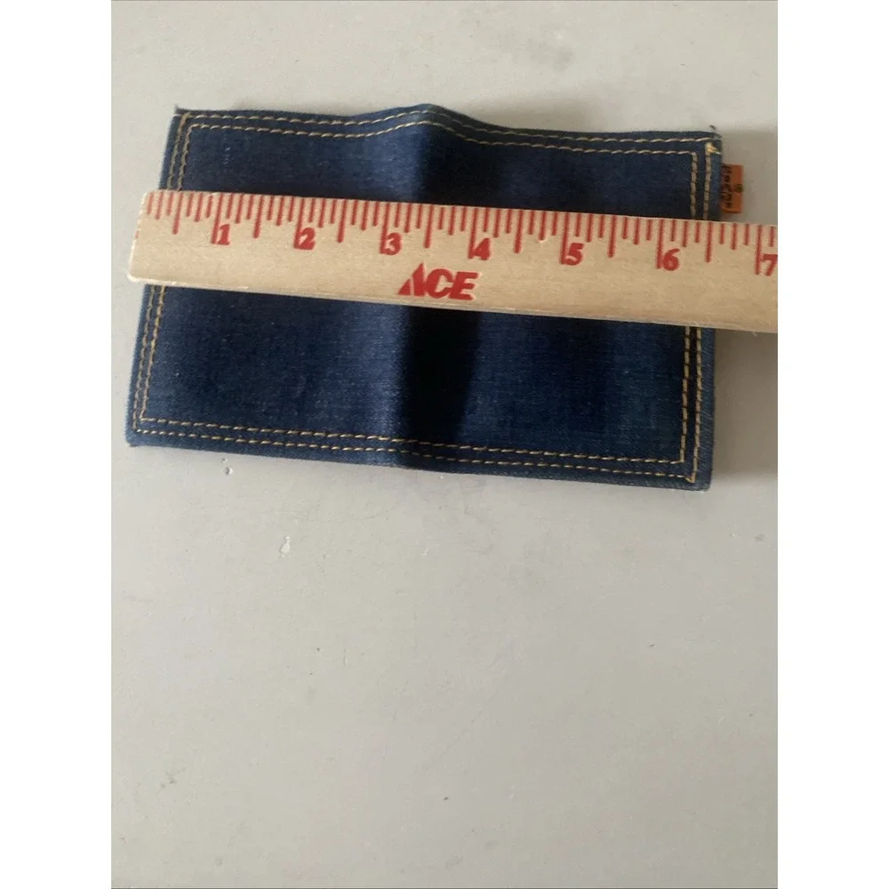 70s Vintage Levi's Orange Tab bifold leather / Denim wallet Rare
